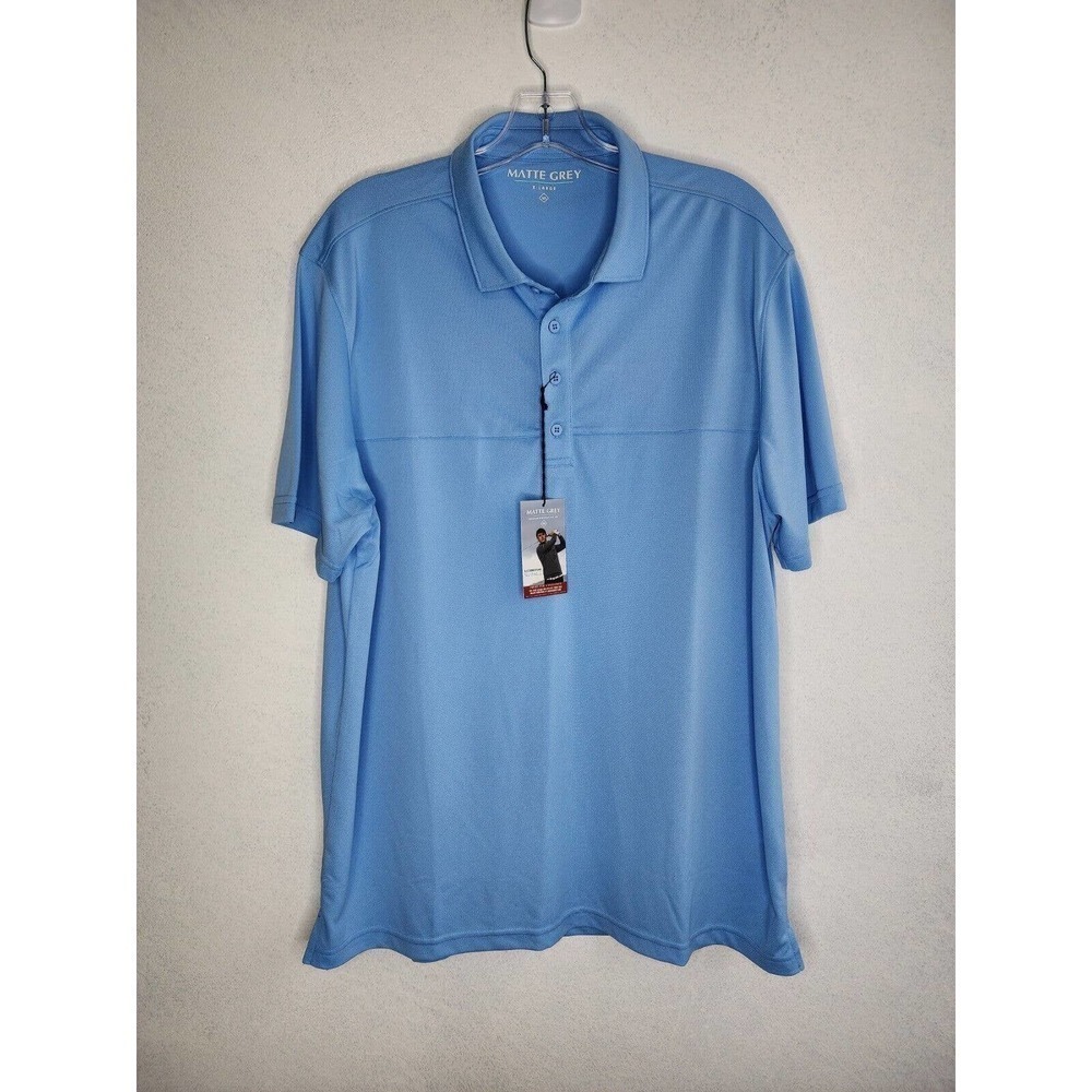 NWT Matte Grey Regiment Nautilus Blue Golf Polo Men's Size XL